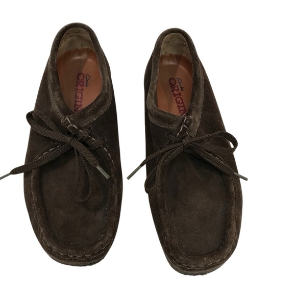 Clarks Brown Suede Loafers with Moccasin Stitching - Picture 1 of 7